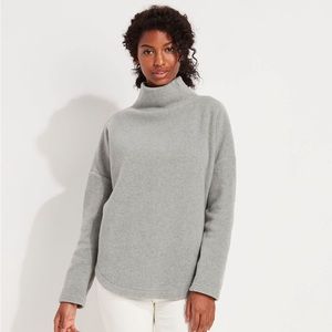NWT Vineyard Vines Funnel Neck Cozy Fleece Top Sweater - Size S - Pebble Gray
